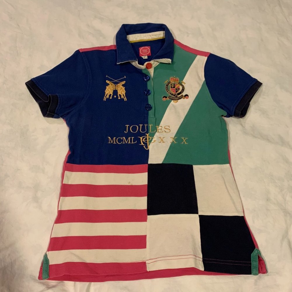 joules MCML X.X.X short sleeved polo shirt - multicolored, woman's small